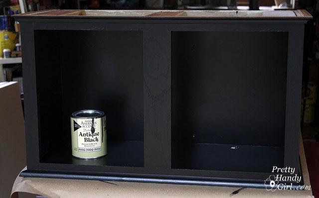 Repurposed Wall Cabinet Shoe Storage