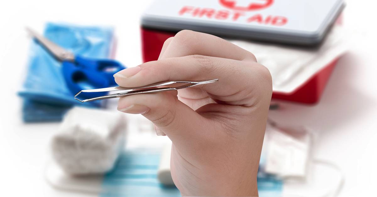 what would tweezers be used for in a first-aid kit?